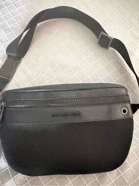 Michael Kors Black Neoprene Fanny Bag with raised logo